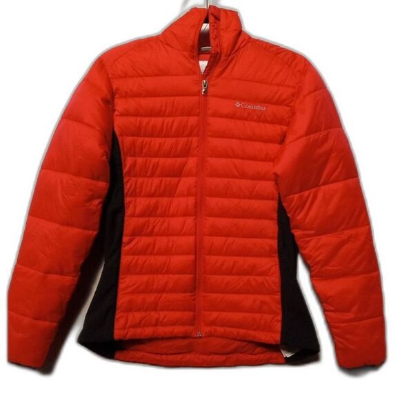 Columbia Red/Black Powder Pillow Hybrid Puffer Jacket Women's Small - Picture 1 of 16